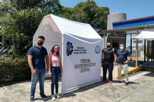Estudiantes diseñan y utilizan túnel sanitizante en el Tec de Minatitlán