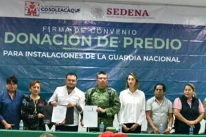 Cosoleacaque otorga en donación predio para construcción de cuartel de GN