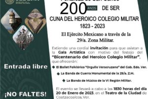 Invita la 29/a Zona Militar a Gala Artística este 20 de enero en Coatzacoalcos
